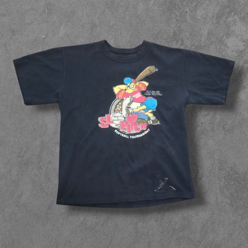 Vintage Seol South Korea Slow Pitch Softball Heavy Duty Shirt Large